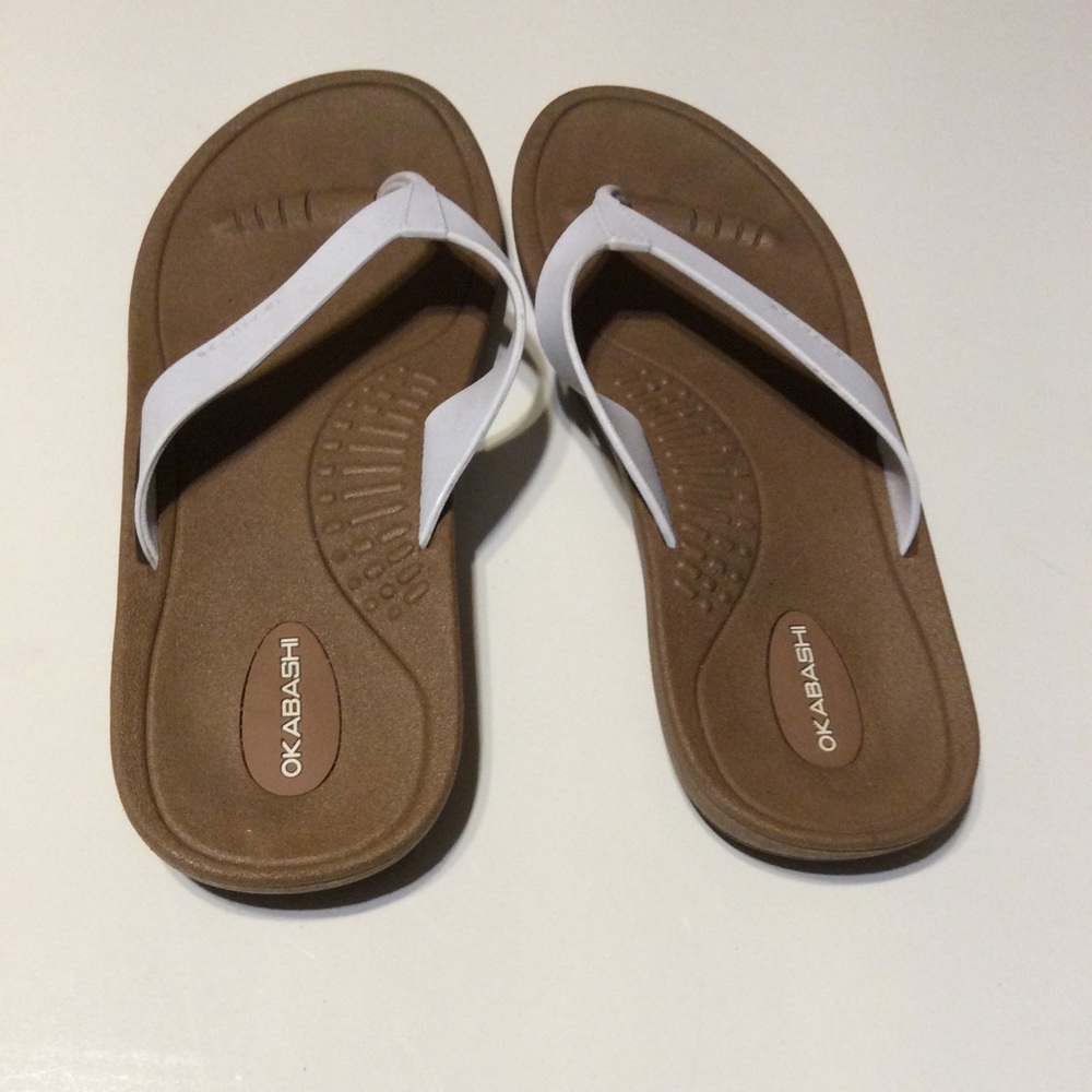 Okabashi Breeze White Waterproof Flip Flop Size ML